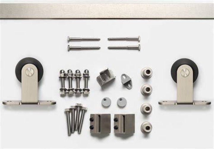 SureLoc 72 Inch Top Notch Barn Door Track System Satin Nickel