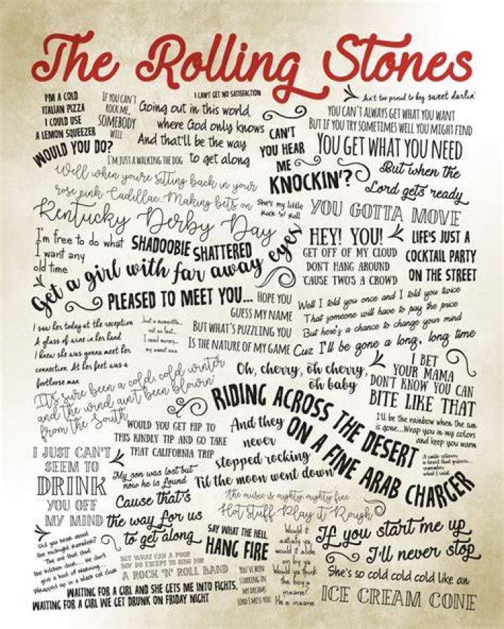 The Rolling Stones 16x20 Lyrics Printby Designs by Lea ;)